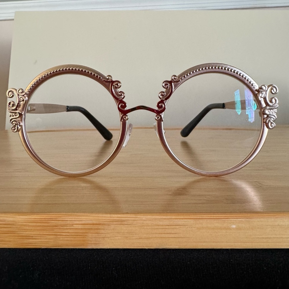 Reading Glasses +1.75 in Round Gold